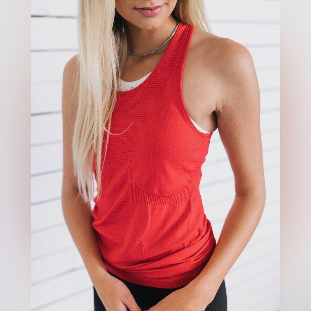 ZYIA Red copper charged Racerback Top